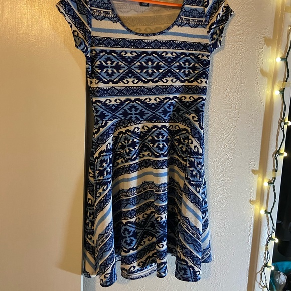 Rue21 talavera mini dress short sleeve blue black - Picture 3 of 5